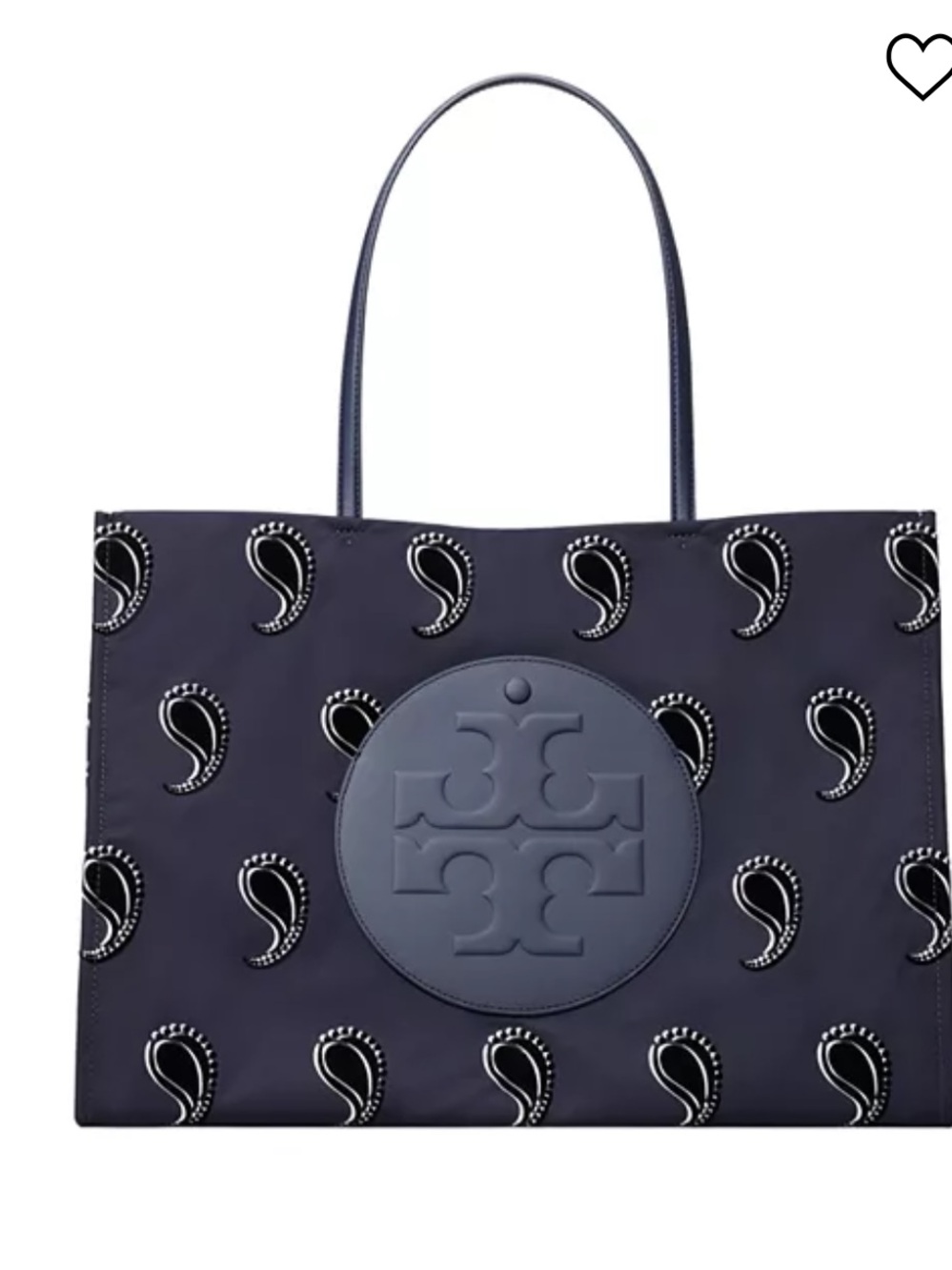 Tory Burch Ella Navy Pajama Print Polyester Tote Bag
